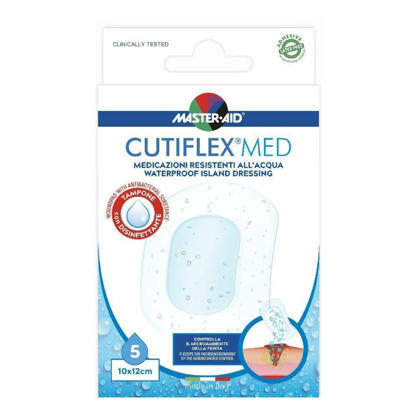 Master-Aid Cutiflex Cerotti Medicinali 10X12 cm, Confezione da 5 Pezzi