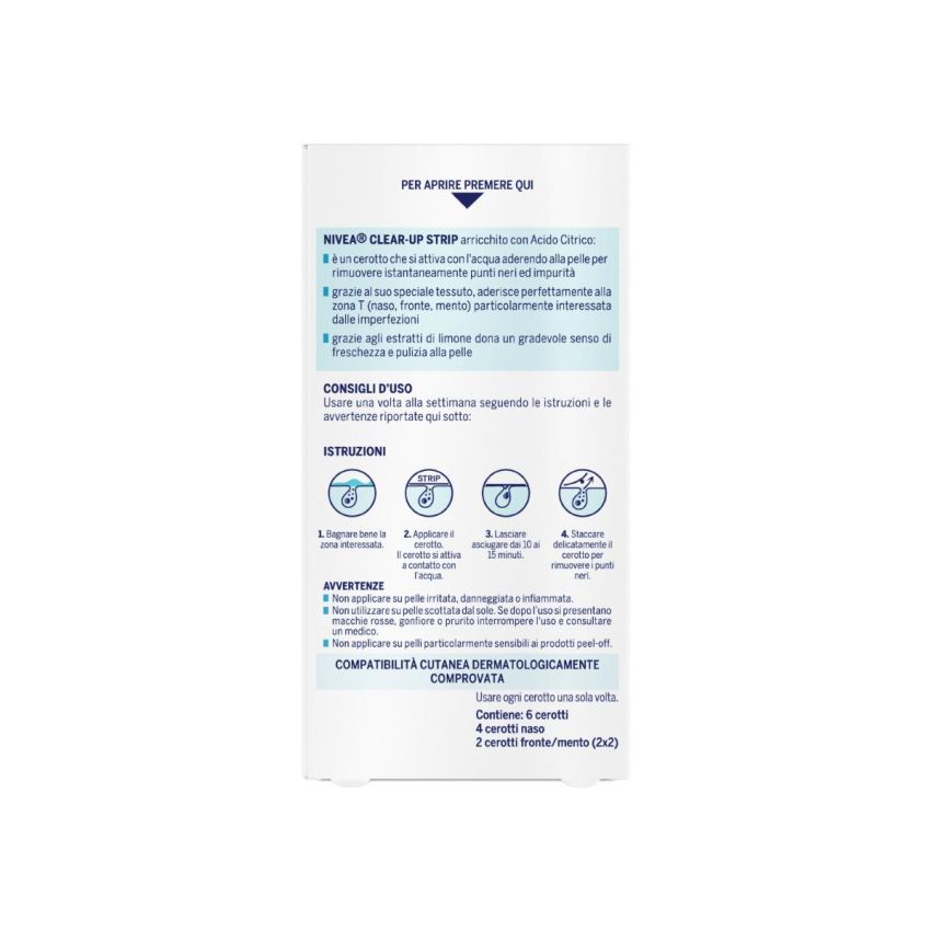 Nivea Visage Strips T-Zona - Cerotti Rimuovi Punti Neri 6 Pezzi