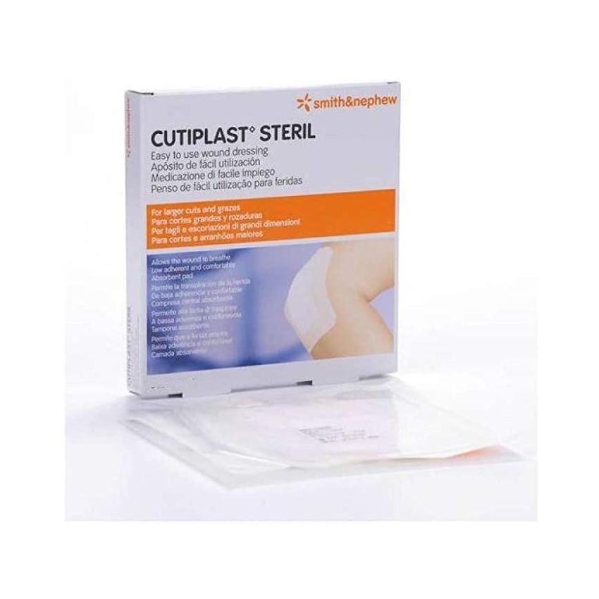 Cutiplast Steril - Medicazione Adesiva Sterile 10x8cm, Confezione da 5 Pezzi