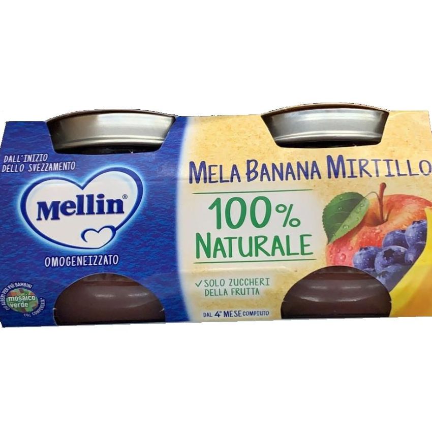 Mellin Omogeneizzato di Mela, Banana e Mirtillo 2x100g