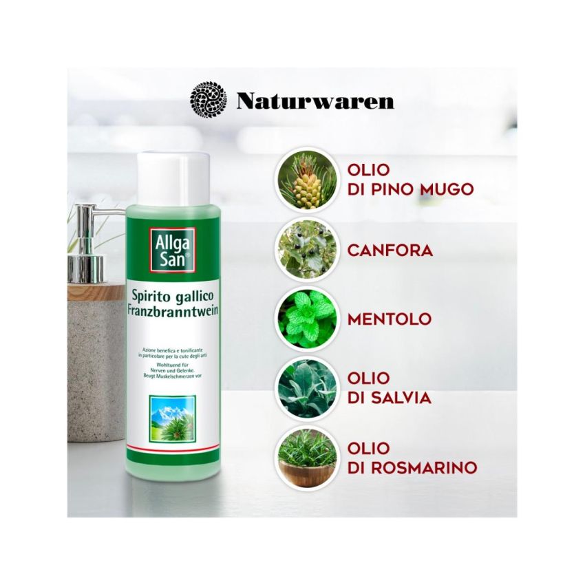 AllgaSan Frizione del Corpo Spirito Gallico, 250 ml