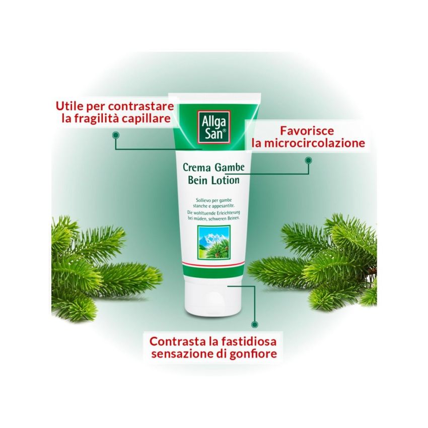 AllgaSan Crema Rinfrescante 100ml per Gambe Gonfie e Affaticate