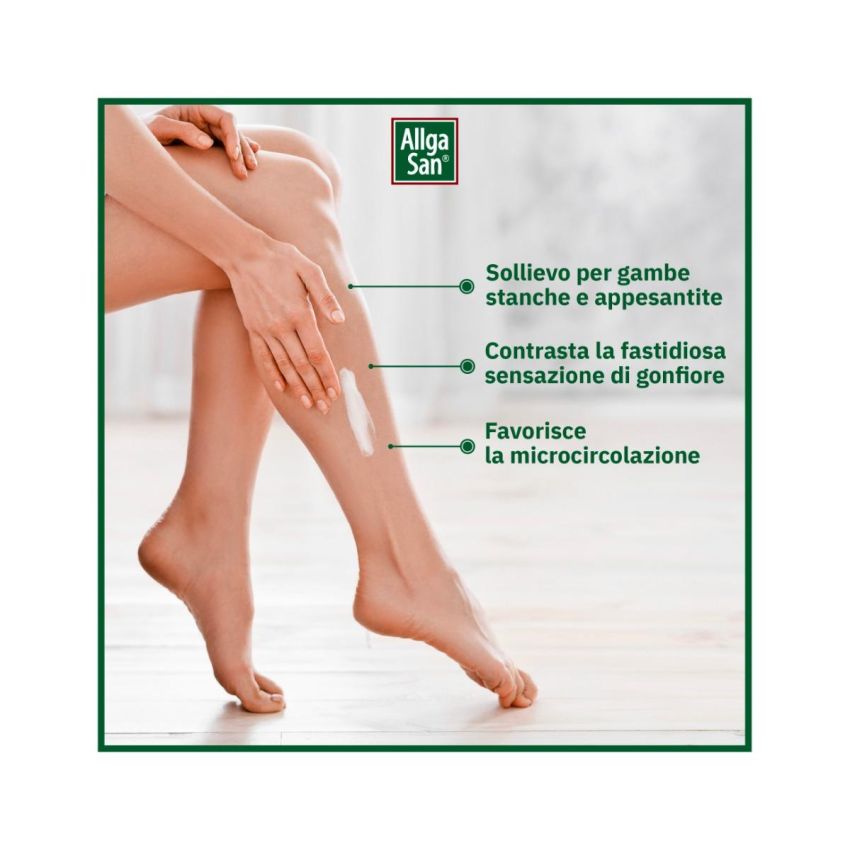AllgaSan Crema Rinfrescante 100ml per Gambe Gonfie e Affaticate