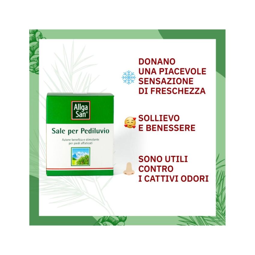 AllgaSan Sale Aromatizzato per Pediluvio al Pino Mugo - 10 Bustine