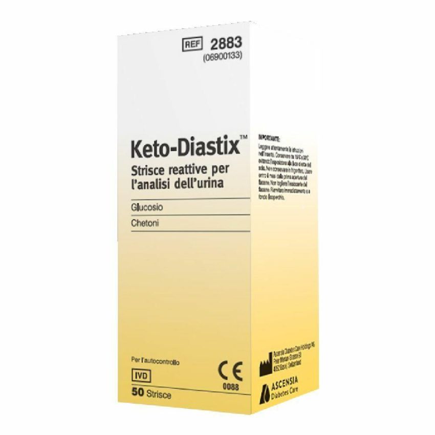 Strisce Ketodiastix per Misurazione di Glicosuria e Chetonuria - 50 Pezzi