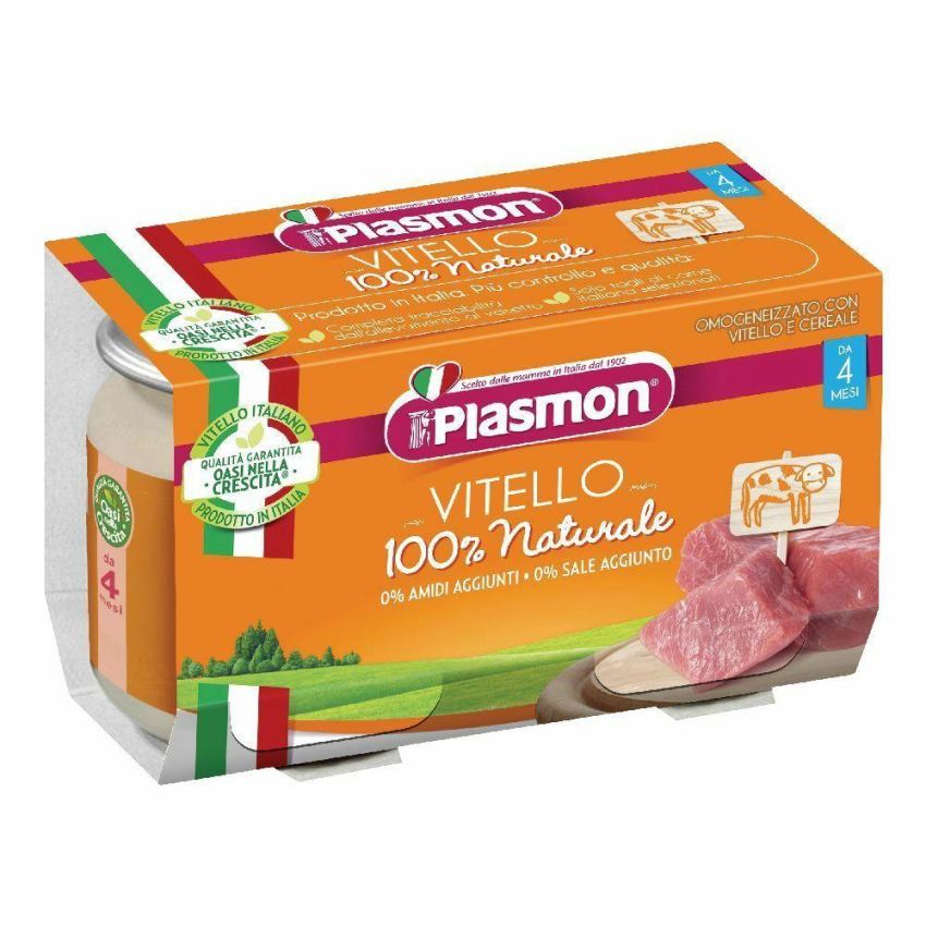 Plasmon Vitello Omogeneizzato - Confezione da 2 Pezzi, 120g ciascuno