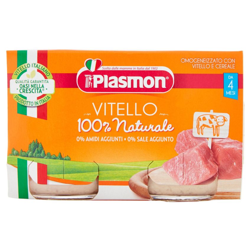 Plasmon Vitello Omogeneizzato - Confezione da 2 Pezzi, 120g ciascuno