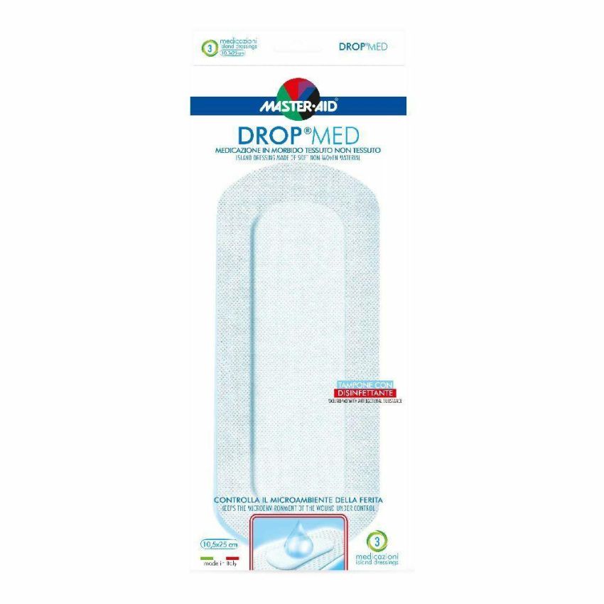 Dropmed Adesivo Medicale Autoadesivo 10,5x25cm - Pacco da 3 Pezzi
