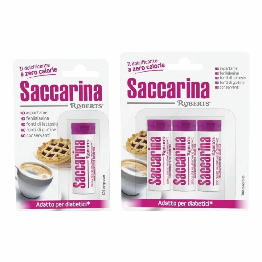 Roberts Saccharin Dolcificante - Confezione da 100 Pezzi