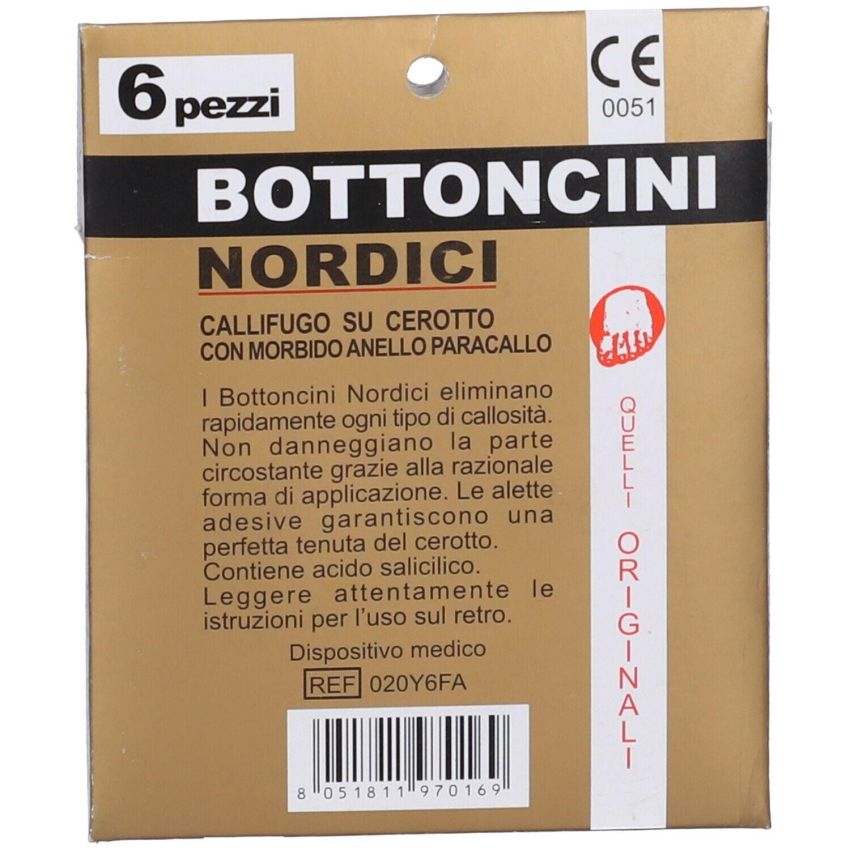 Set di 6 Bottoni Stile Nordico in Pratica Bustina