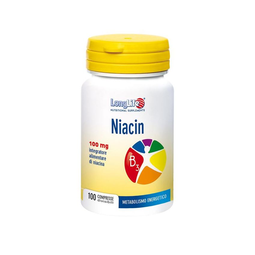 Longlife Niacin 100mg - Prolungata Vitalità con 100 Compresse
