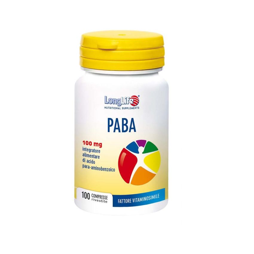 Longlife 100mg PABA Supplemento Nutrizionale - 100 Compresse