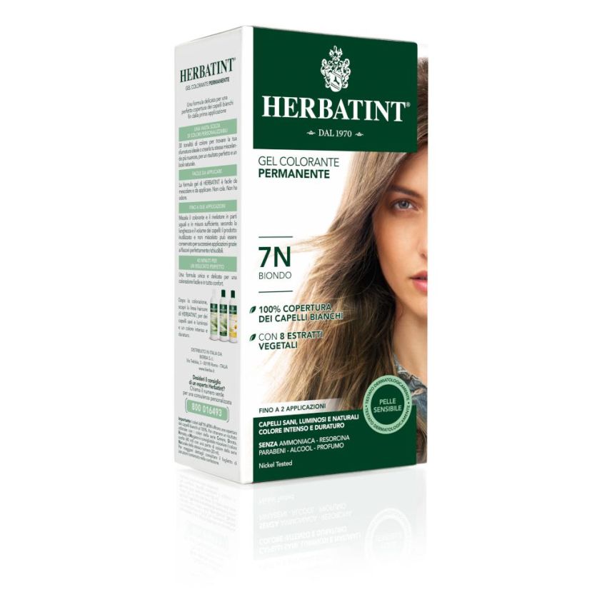 Tintura Permanente per Capelli in Gel Herbatint 7N Biondo - 150ml