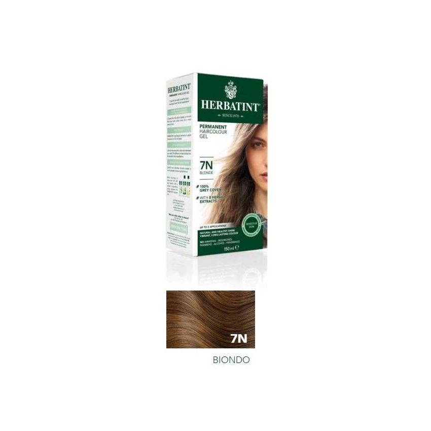Tintura Permanente per Capelli in Gel Herbatint 7N Biondo - 150ml