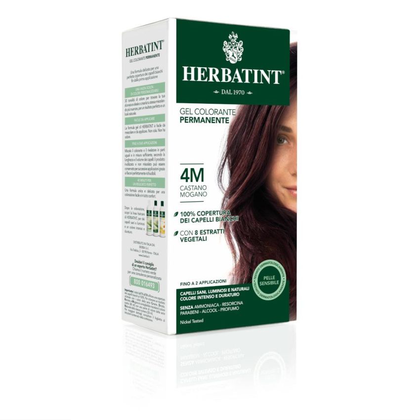 Herbatint Tintura Gel Permanente per Capelli in 4M Castano Mogano - 150ml