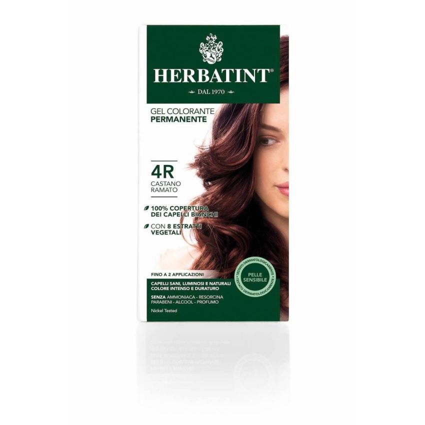 Tintura Gel Permanente per Capelli Herbatint, 4R Castano Ramato - 150ml