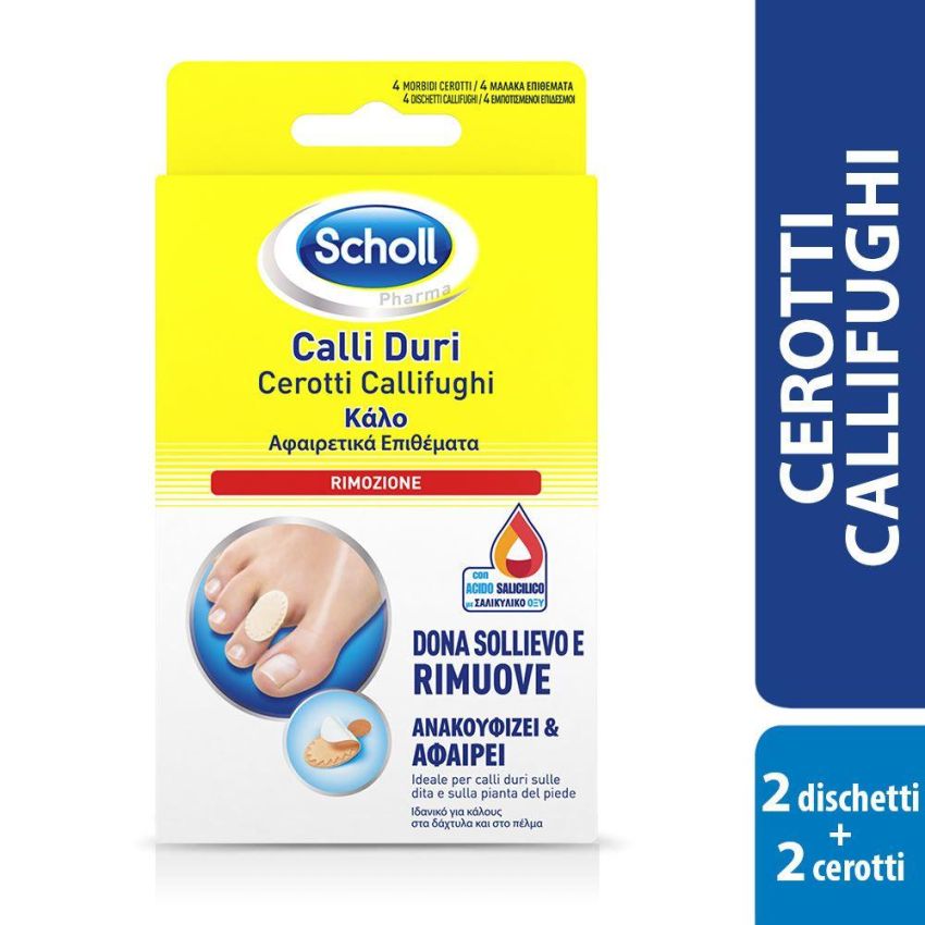 Scholl Cerotti Anti-Calli Extra Duri, Pacco da 4 Pezzi