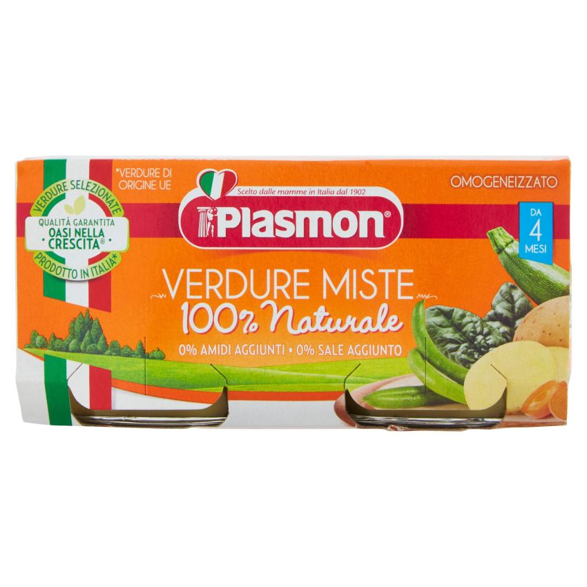 Omogeneizzato Plasmon di Verdure Miste per Bambini da 4-6 Mesi - Pack da 2x80g