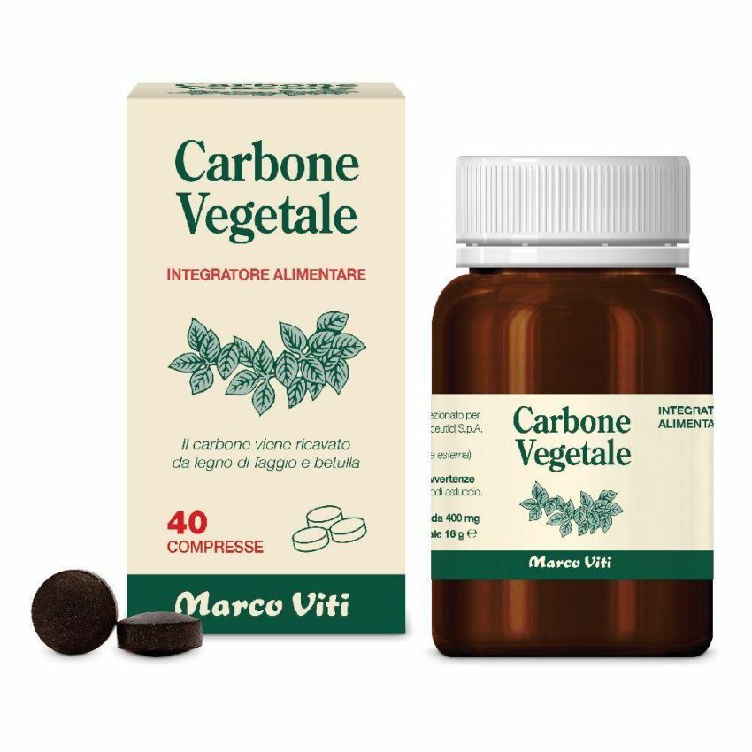Carbone Vegetale - Pacco da 40 Compresse per la Digestione