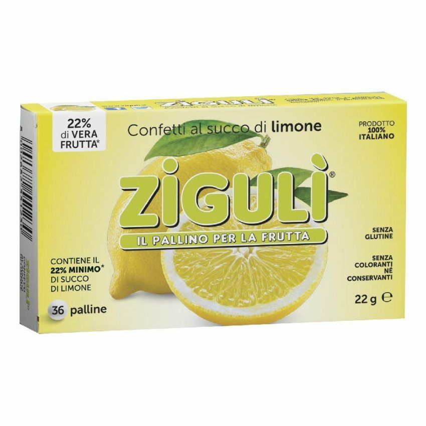Ziguli Palline al Limone - Confezione da 36 Pezzi, 22g ciascuno
