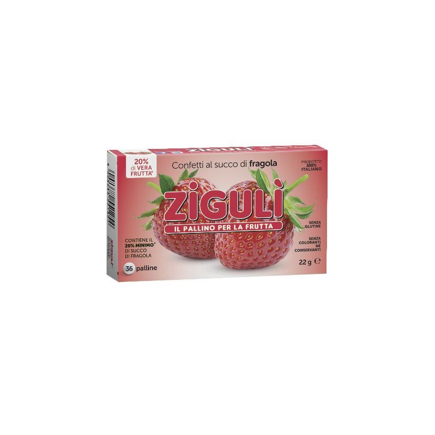 Ziguli - Palline alla Fragola, Confezione da 36 Pezzi, 22g ciascuna