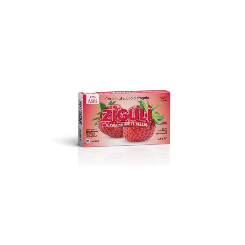 Ziguli - Palline alla Fragola, Confezione da 36 Pezzi, 22g ciascuna