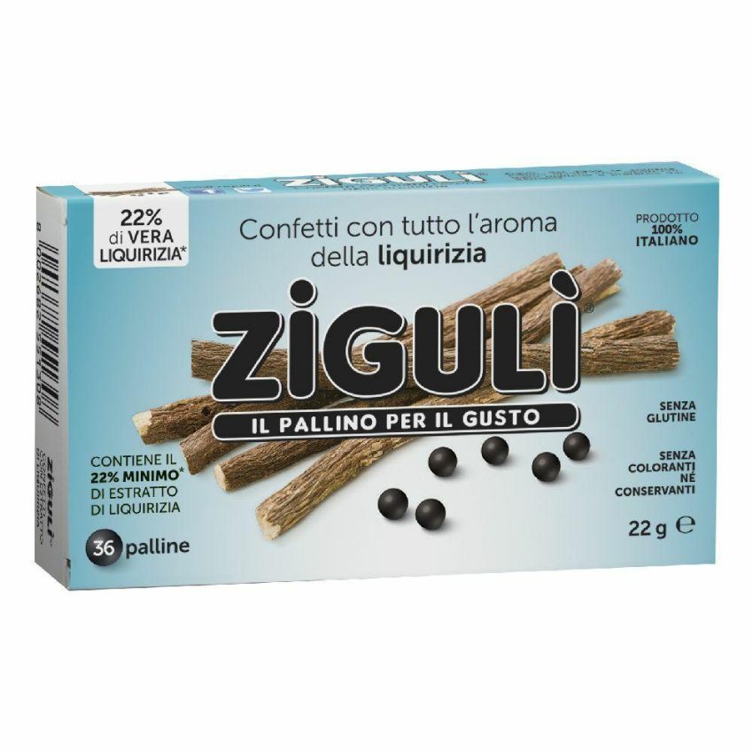Ziguli Palline di Liquirizia, Confezione da 36 Pezzi, 22g