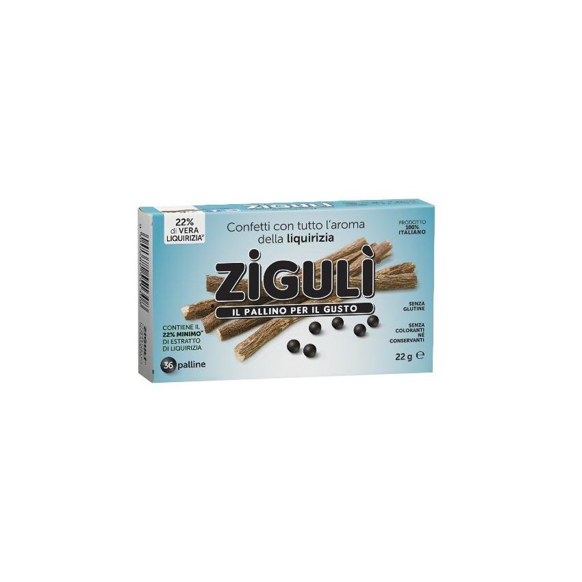 Ziguli Palline di Liquirizia, Confezione da 36 Pezzi, 22g