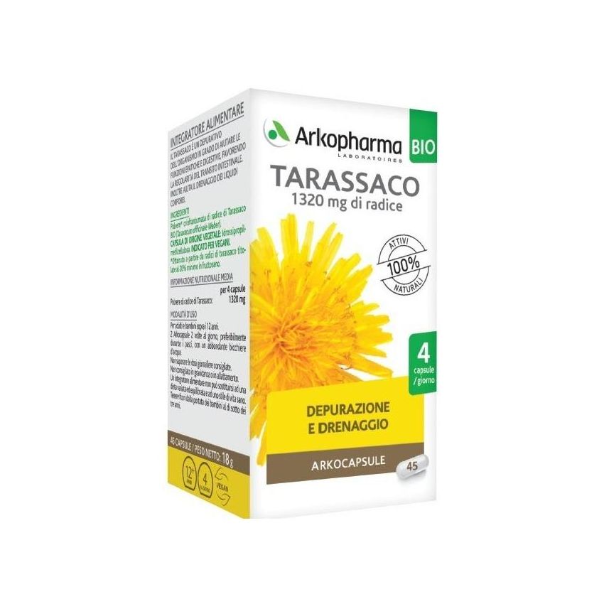 Arkopharma Tarassaco Bio - Integratore Organico, 45 Capsule