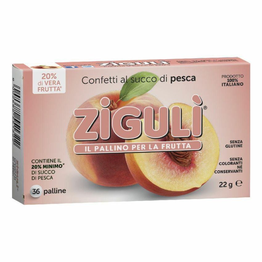 Palline Zigul al Gusto di Pesca, Confezione da 36 Pezzi