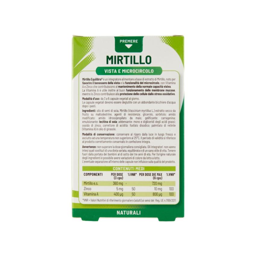 Equilibra Mirtillo - Integratore Alimentare in 60 Perle