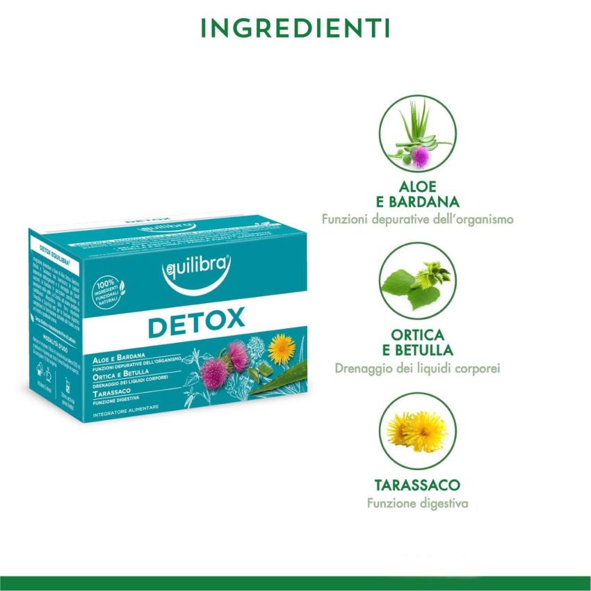 Equilibra Tisana Detox - Pacchetto da 15 Filtri