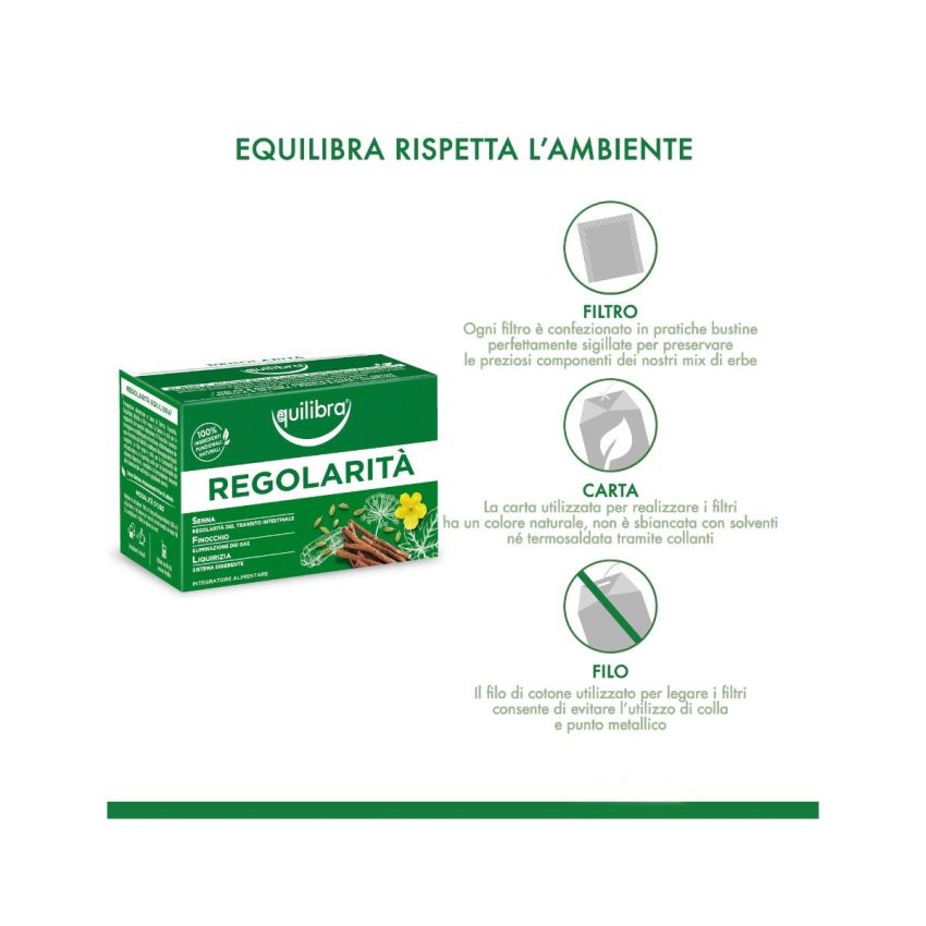 Equilibra Tisana per la Regolarità Intestinale - 15 Filtri