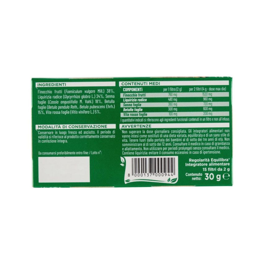 Equilibra Tisana per la Regolarità Intestinale - 15 Filtri