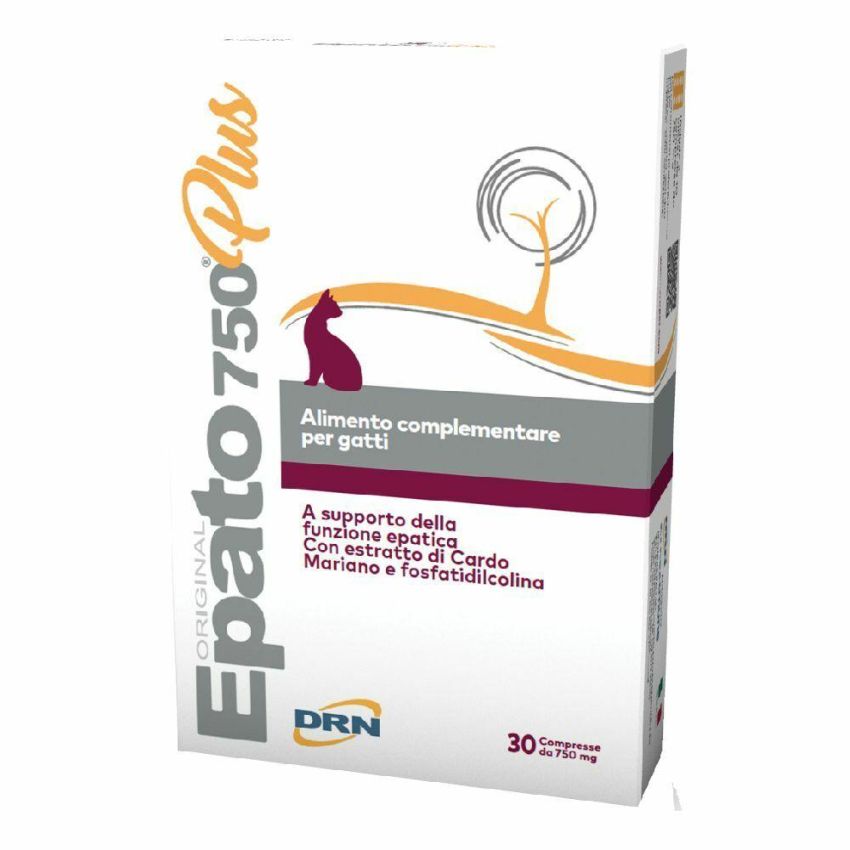 Epato Plus 750 per Gatti - Integratore Salute Epatica, 30 Compresse