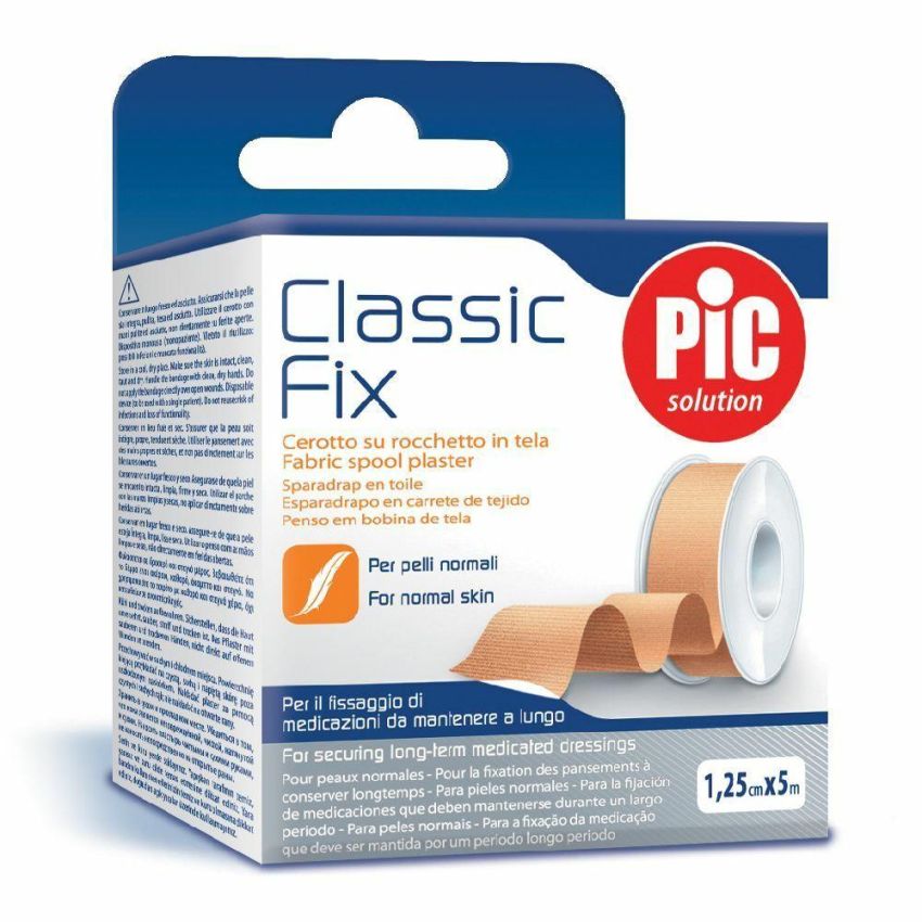 Pic Classic Fix - Cerotto in Tela a Rocchetto, 1,25cm x 5m