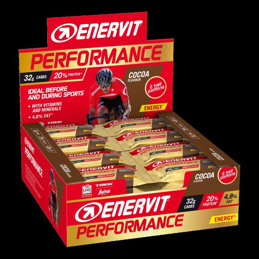 Enervit Performance Energy Bar, Double Cacao Flavor, 60g (2x30g)