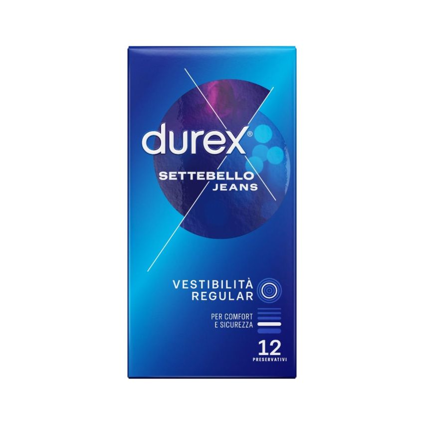 Durex Settebello Jeans Preservativi, Pacco da 12 Pezzi