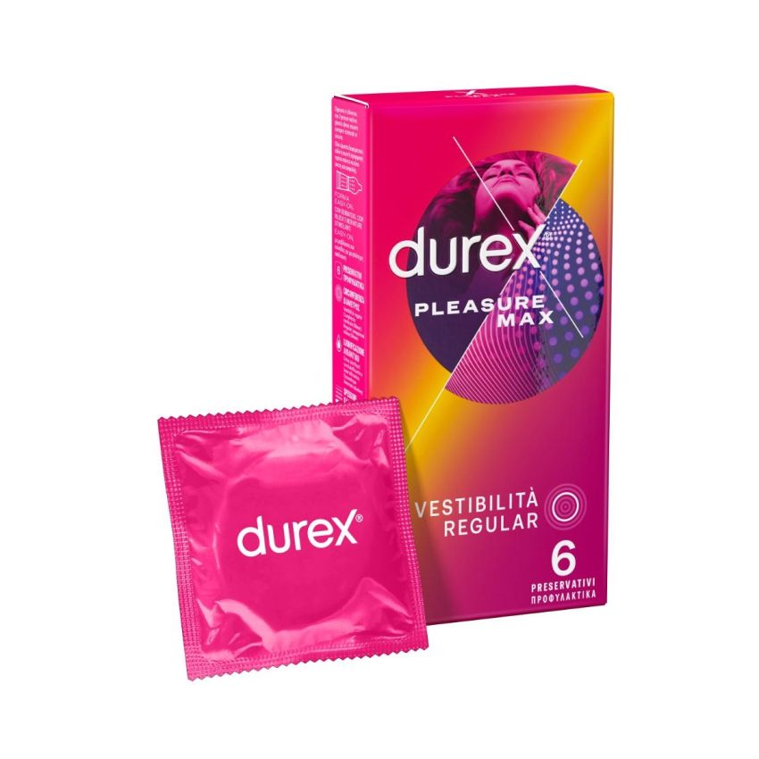 Durex Pleasuremax Easy-On Condoms - Pacco da 6 Pezzi