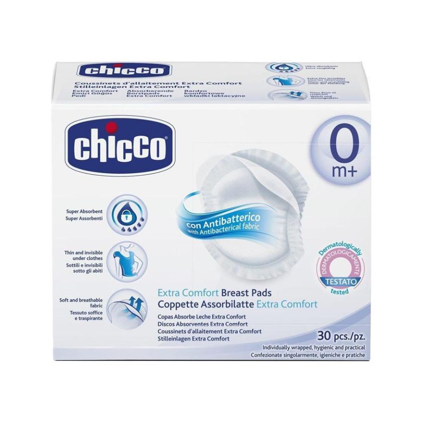 Chicco Extra Comfort - Coppette Assorbilatte Ultra Morbide, 30 Pezzi