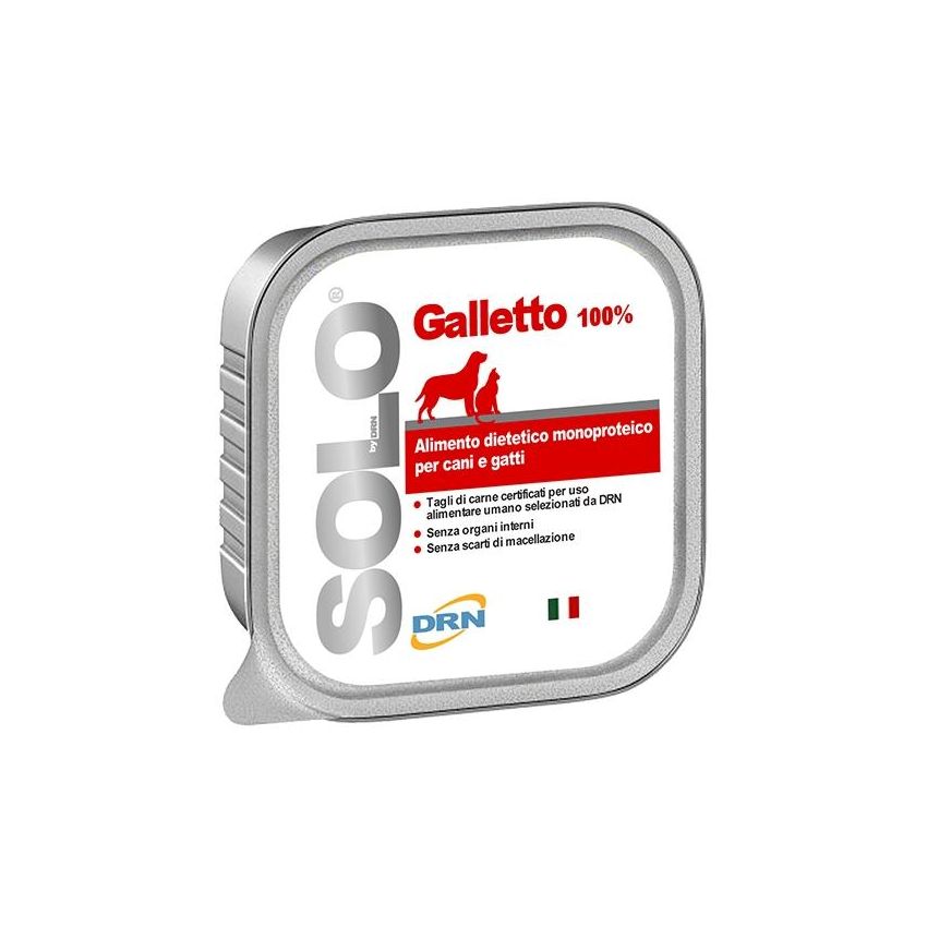 Drn Solo Galletto: Mangime Monoproteico Umido per Cani e Gatti - 100g