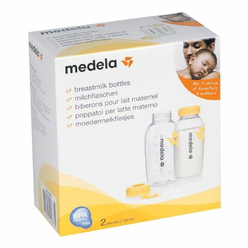 Medela Bottiglie per Conservazione Latte Materno, 250 ml, Confezione da 2