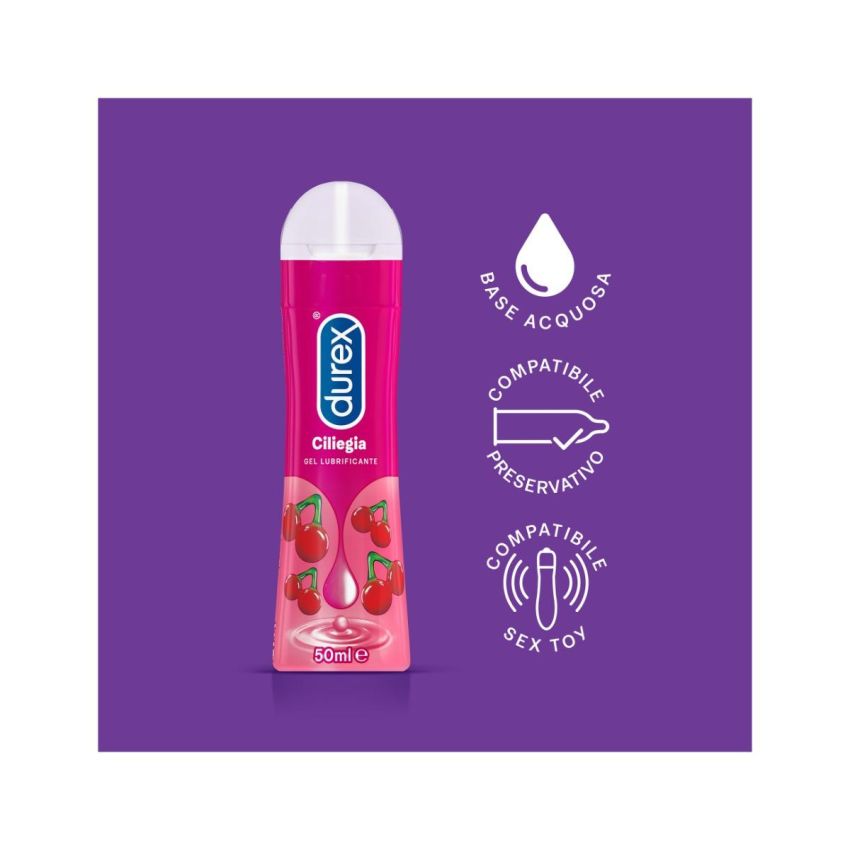 Durex Premium Cherry Gel Lubricante, 50ml