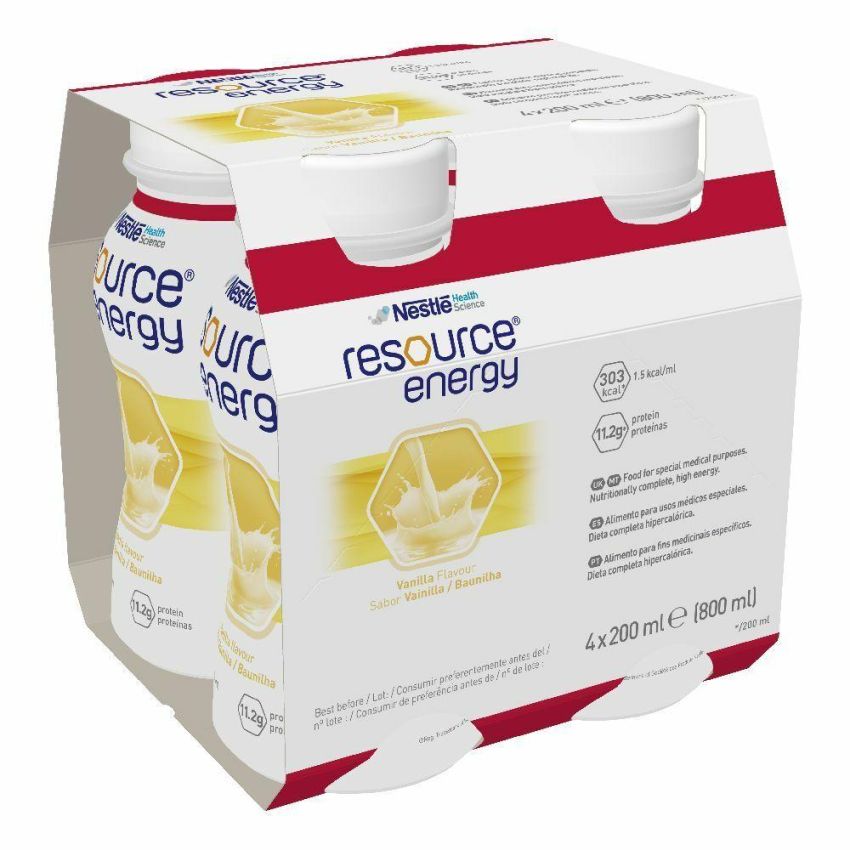 Resource Energy Vanilla Flavor Drink 4x200ml Pack