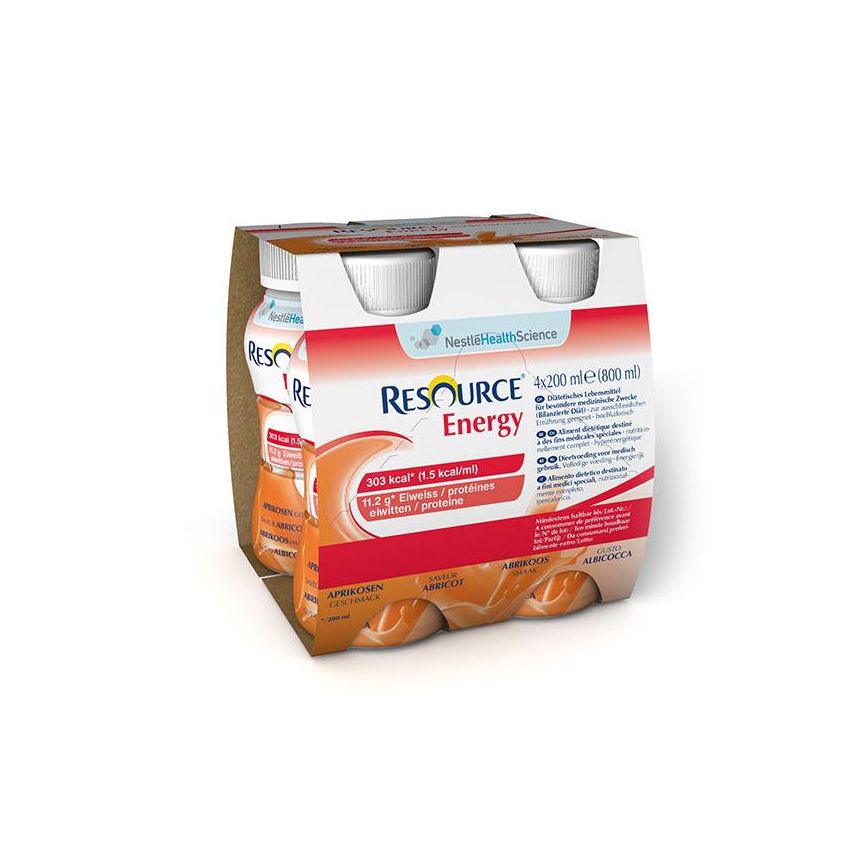 Albicocca Energy Drink Resource - Confezione da 4 x 200ml