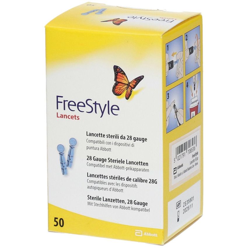 FreeStyle Set di 50 Lancette Sterili per Autocontrollo