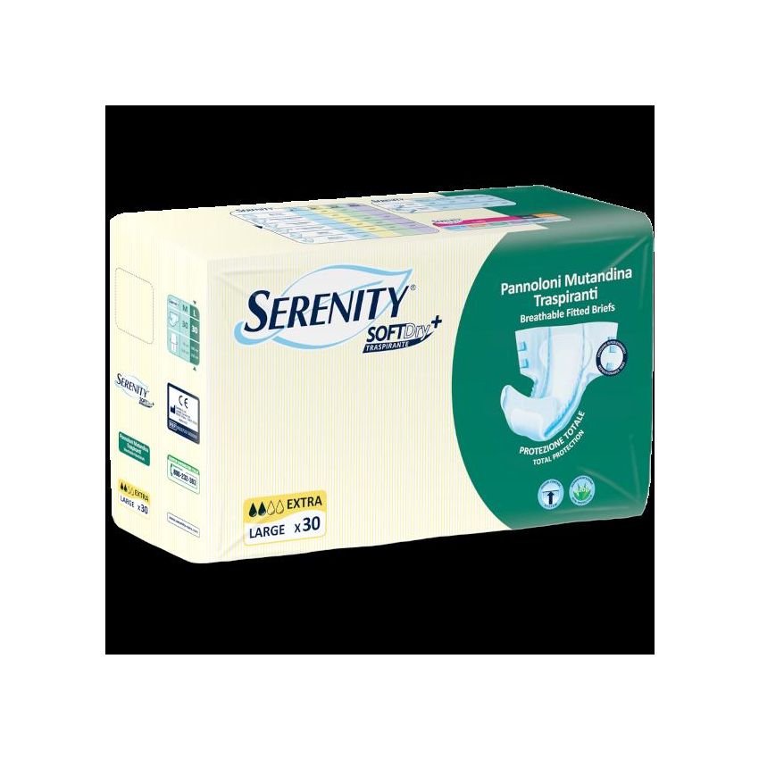 Serenity Softdry+ Mutandine Extra Large per Incontinenza - Pacco da 30 Pezzi