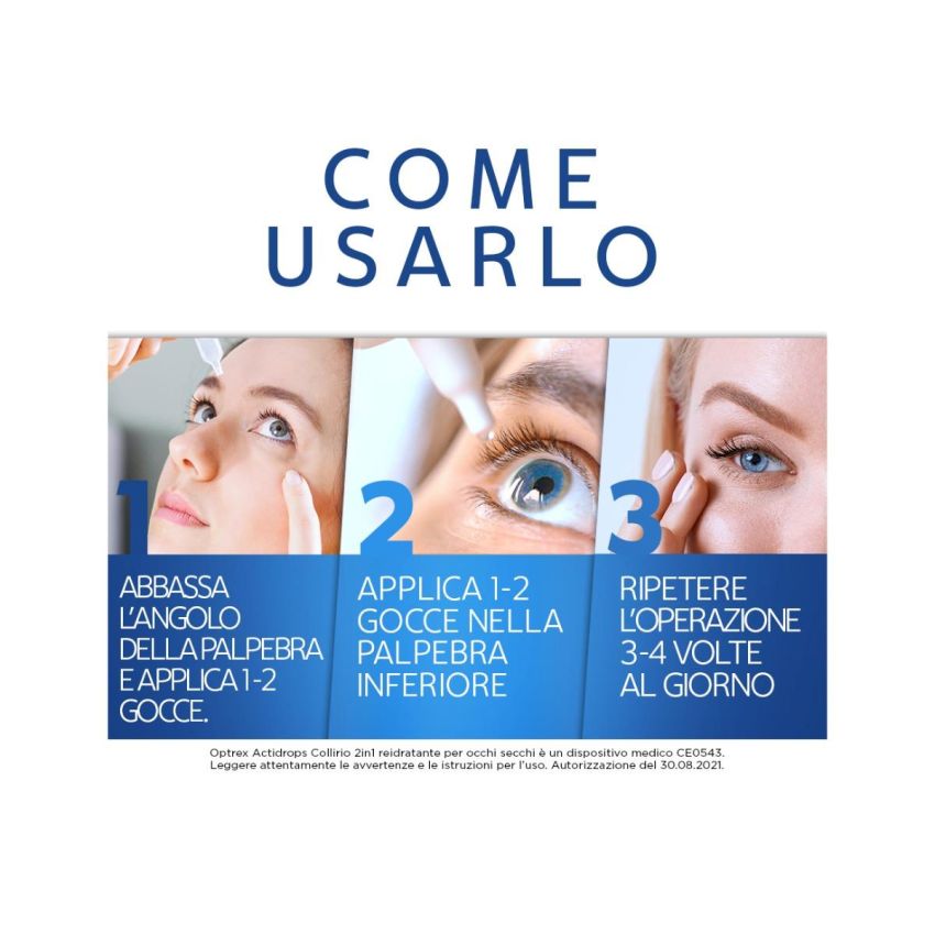 Optrex ActiDrops 2in1 - Collirio Rinfrescante per Occhi Stanchi, 10ml