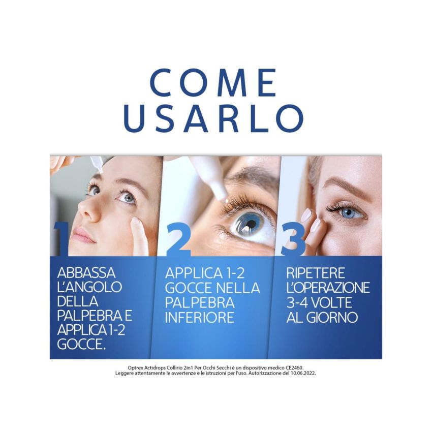 Optrex ActiDrops 2-in-1 Collirio per Occhi Secchi - 10ml