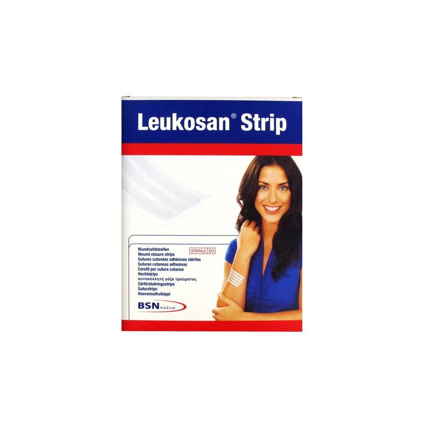 Leukosan Strip Adesive, 3x75mm, Confezione da 10 Pezzi
